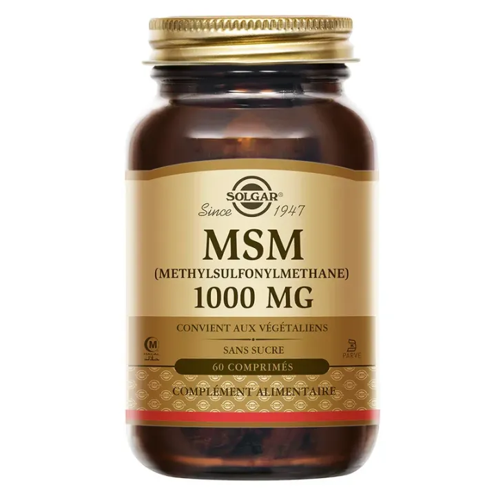 MSM 1000mg Solgar - pot de 60 comprim&eacute;s