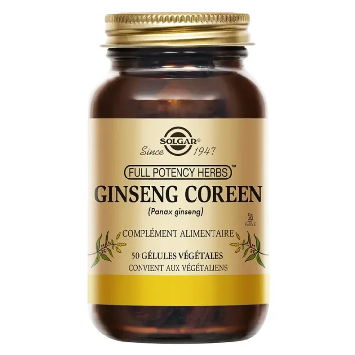 Ginseng cor&eacute;en Solgar - pot de 50 g&eacute;lules