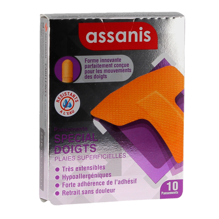 Pansements sp&eacute;cial doigts Assanis - boite de 10 pansements 