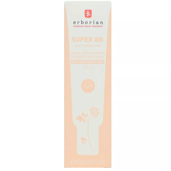 Super bb cr&egrave;me-soin couvrante anti-imperfections clair spf 20 Erborian - tube de 40ml
