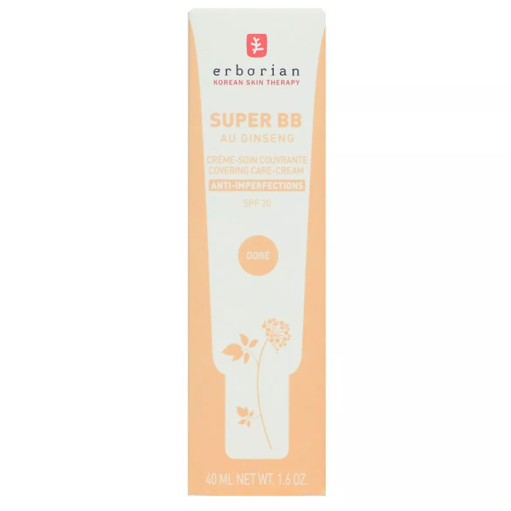 Super bb cr&egrave;me-soin couvrante anti-imperfections dor&eacute; spf 20 Erborian - tube de 40ml