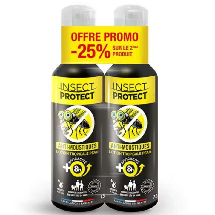 Anti-moustiques lotion tropicale peau Insect Protect - offre promo -25% sur le 2&egrave;me