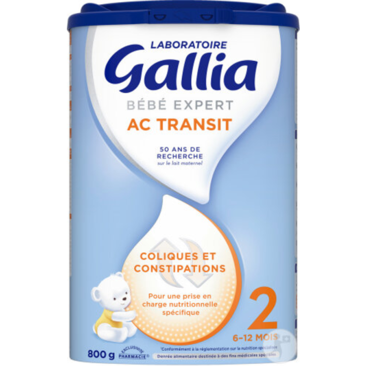 B&eacute;b&eacute; Expert AC Transit Lait en poudre 2&egrave;me &acirc;ge Gallia - pot de 800g