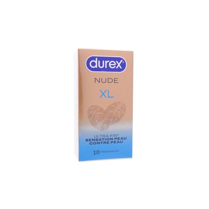 Pr&eacute;servatifs Nude XL ultra-fin Durex - boite de 10 pr&eacute;servatifs