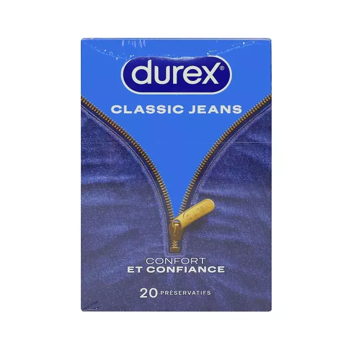 Pr&eacute;servatifs classic jeans Durex - bo&icirc;te de 20 pr&eacute;servatifs