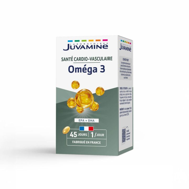 Sant&eacute; cardio-vasculaire Om&eacute;ga 3 Juvamine - boite de 45 capsules