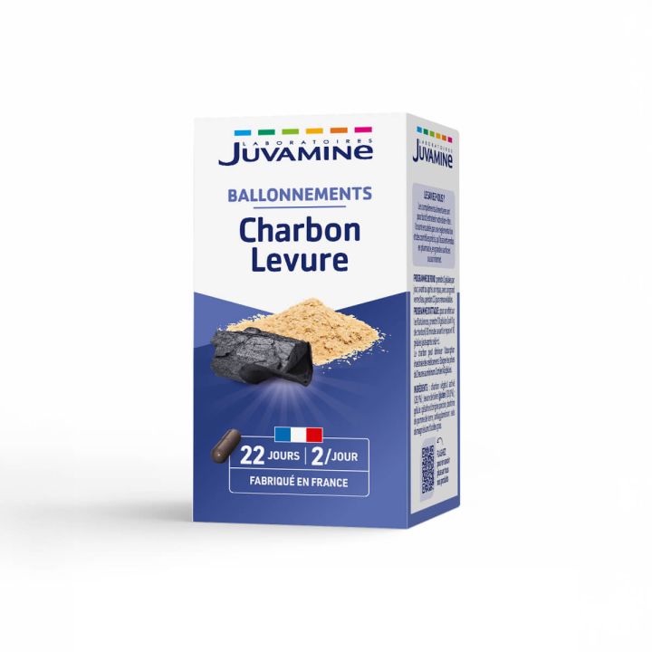 Charbon Levure Gaz Intestinaux Juvamine - bo&icirc;te de 45 g&eacute;lules