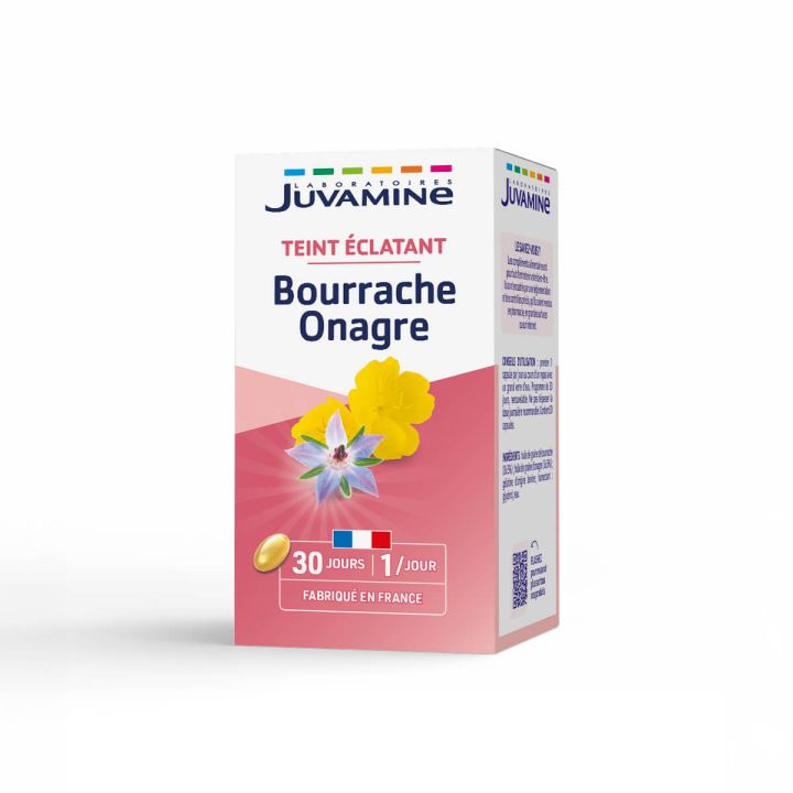 Bourrache Onagre Teint &Eacute;clatant Juvamine - bo&icirc;te de 30 capsules