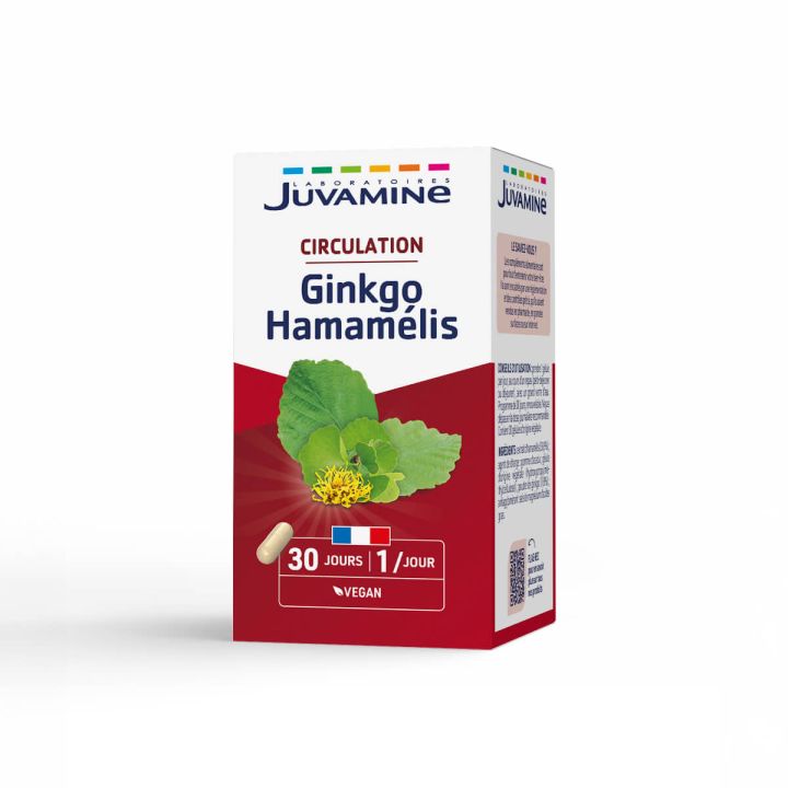 Circulation Ginkgo hamam&eacute;lis Juvamine - boite de 30 g&eacute;lules