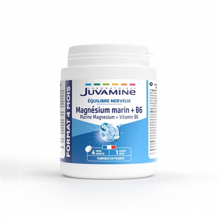 Magn&eacute;sium marin + vitamine B6 Juvamine - pot de 120 comprim&eacute;s