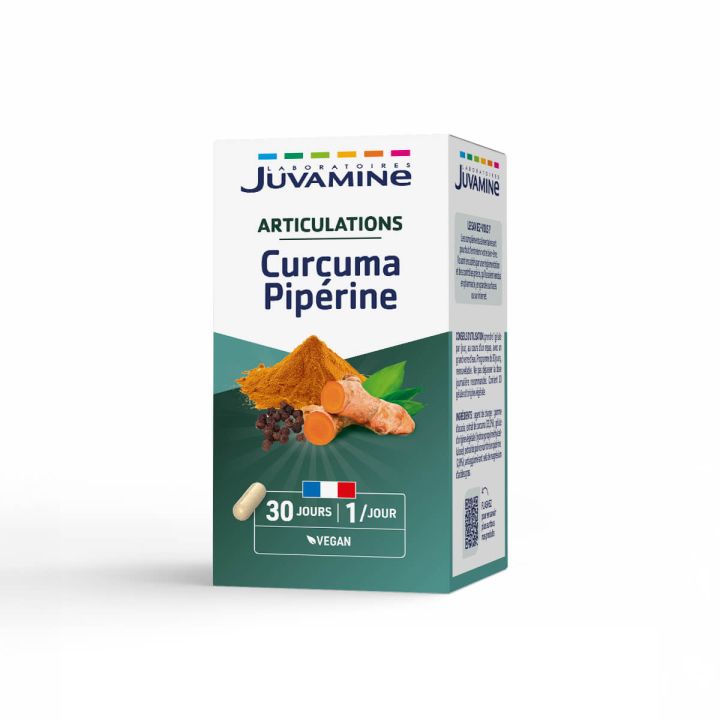 Curcuma Pip&eacute;rine Articulations Juvamine - bo&icirc;te de 30 g&eacute;lules
