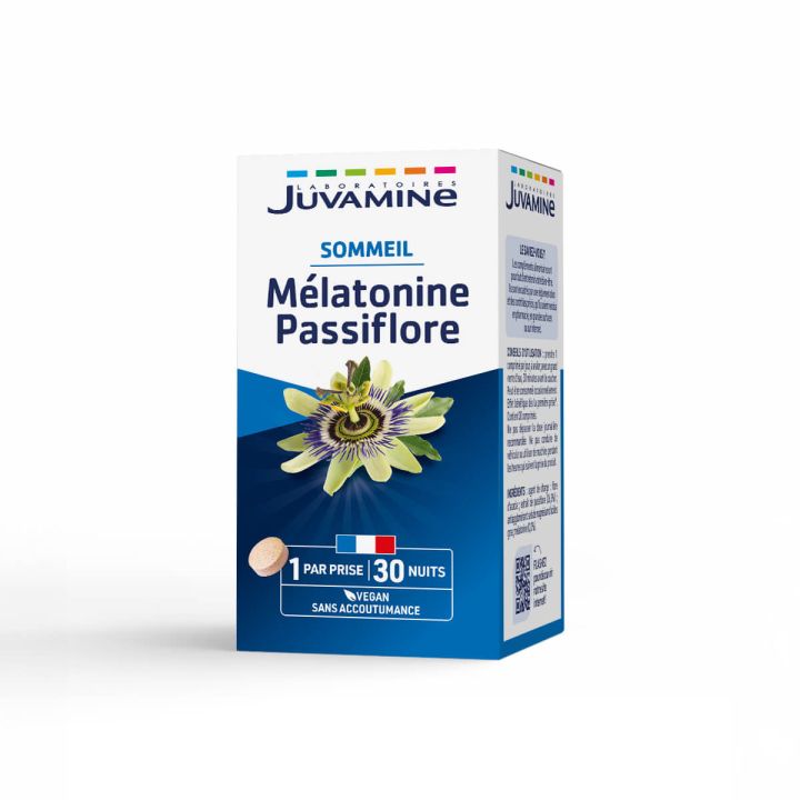 M&eacute;latonine passiflore Sommeil Juvamine - boite de 30 comprim&eacute;s