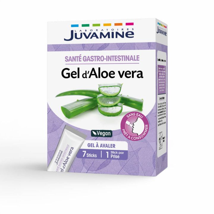 Gel d'Aloe vera Juvamine - boite de 7 sticks &agrave; avaler