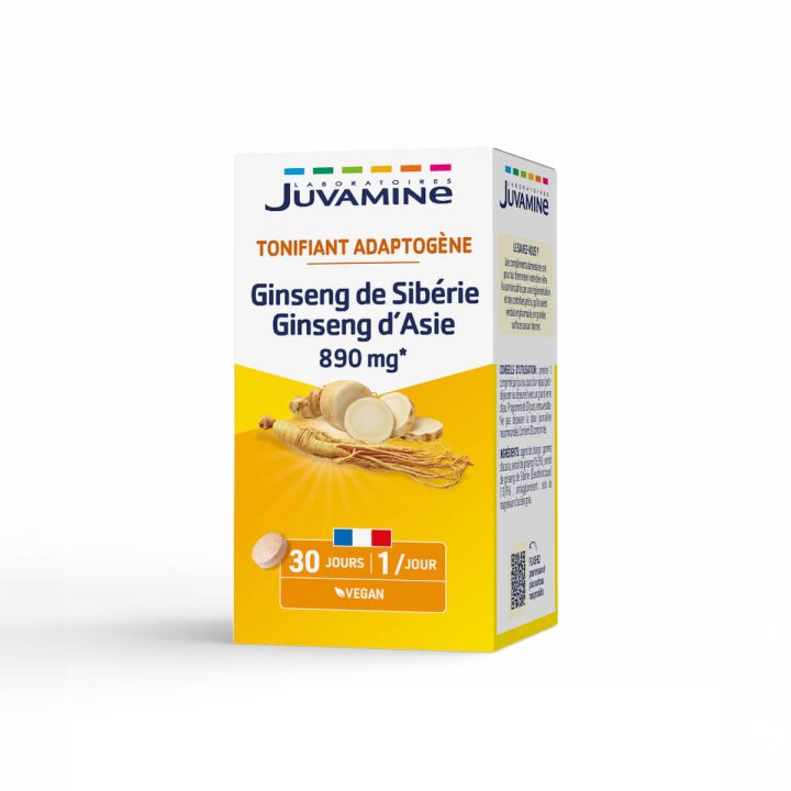 Ginseng de Sib&eacute;rie ginseng d'Asie Juvamine - bo&icirc;te de 30 comprim&eacute;s