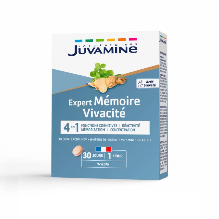Expert m&eacute;moire vivacit&eacute; Juvamine - bo&icirc;te de 30 comprim&eacute;s