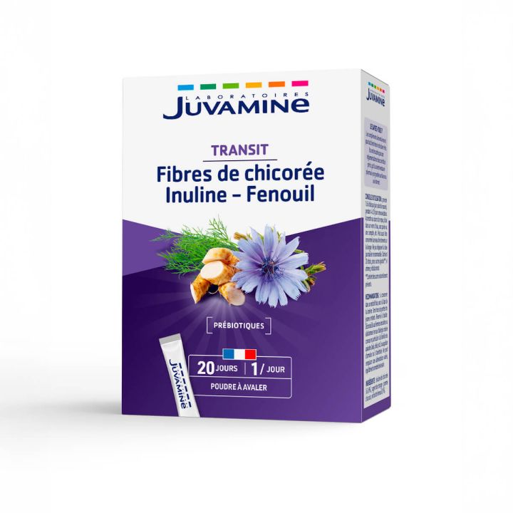 Transit fibres de chicor&eacute;e inuline fenouil Juvamine - boite de 20 sticks