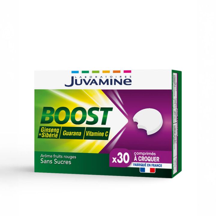 Boost Ginseng Guarana Vitamine C Juvamine - bo&icirc;te de 30 comprim&eacute;s &agrave; croquer