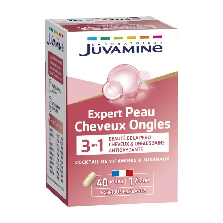 Expert peau cheveux ongles Juvamine - boite de 40 g&eacute;lules