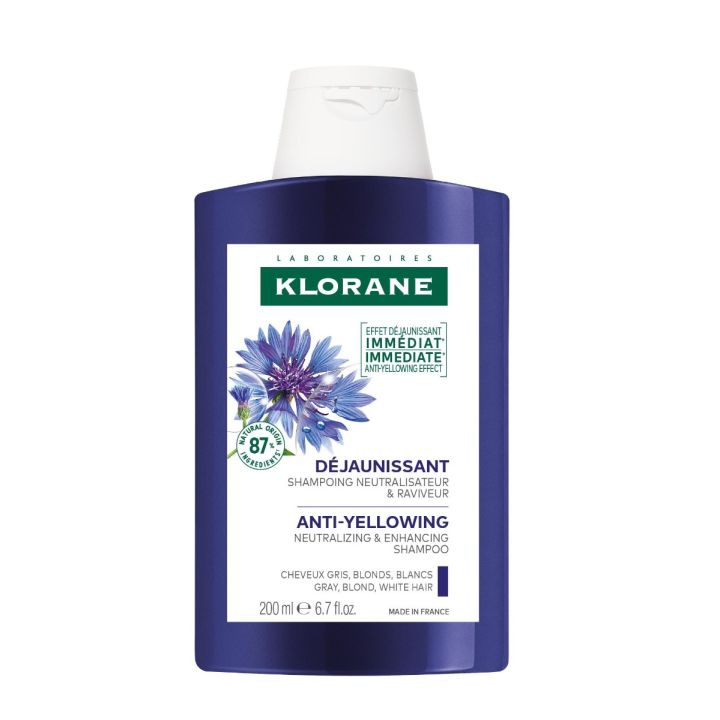 Shampooing d&eacute;jaunissant &agrave; la Centaur&eacute;e bio Klorane - flacon de 200 ml