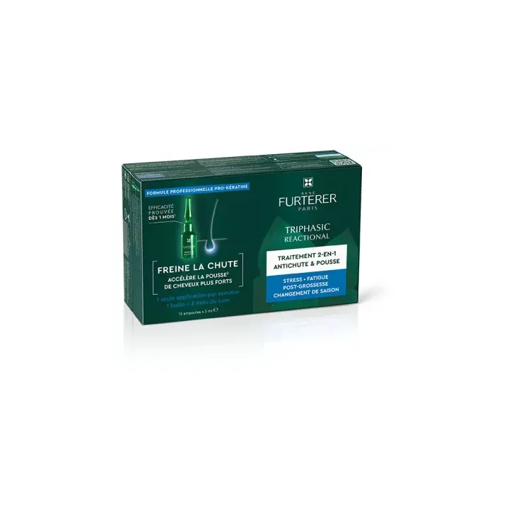 Triphasic Reactional Traitement 2en1 antichute et pousse Ren&eacute; Furterer - bo&icirc;te de 12 ampoules de 5ml
