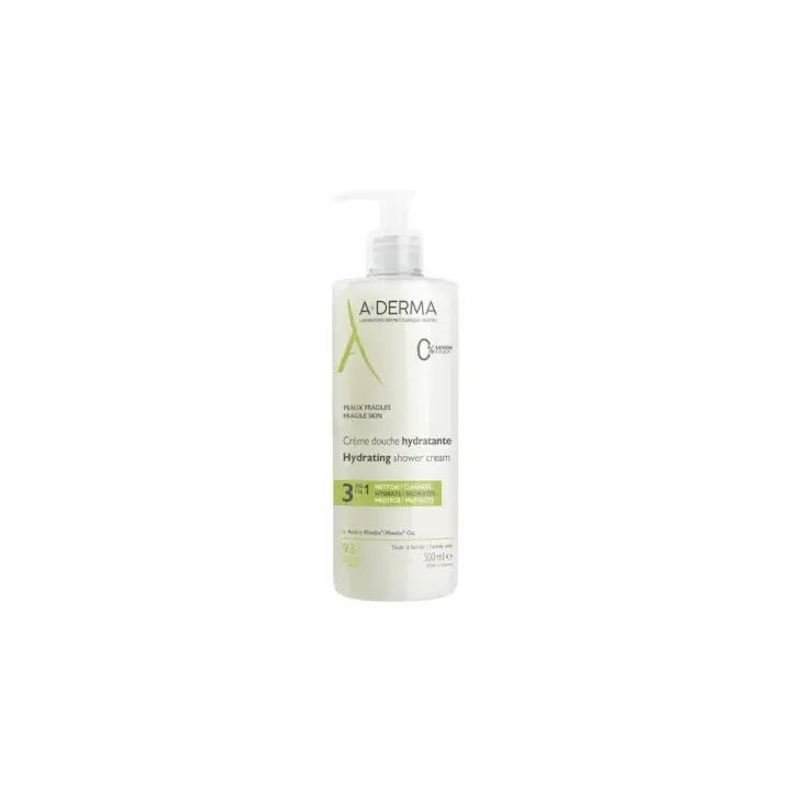 Cr&egrave;me douche hydratante A-Derma - flacon-pompe de 500ml