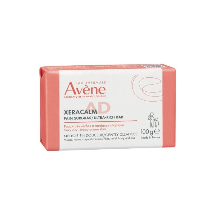 XeraCalm A.D Pain nettoyant surgras Av&egrave;ne - pain de 100g