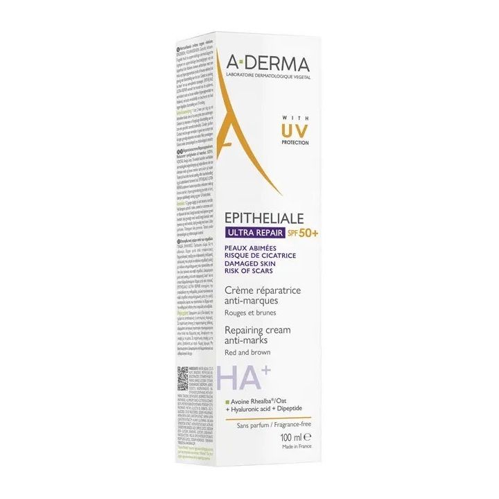 Epitheliale Ultra repaire HA+ cr&egrave;me r&eacute;paratrice anti-marques SPF50+ A-Derma - tube de 100ml