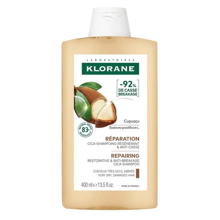 Shampoing au Cupua&ccedil;u r&eacute;paration cheveux tr&egrave;s secs et ab&icirc;m&eacute;s Klorane - flacon de 400ml