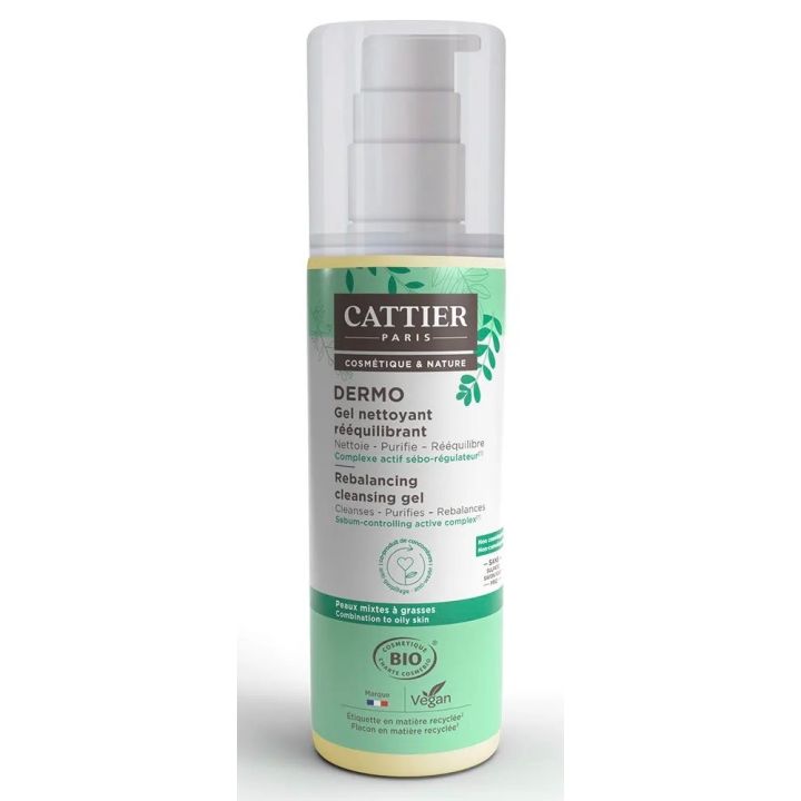 Dermo gel nettoyant r&eacute;&eacute;quilibrant Cattier - flacon-pompe de 200ml