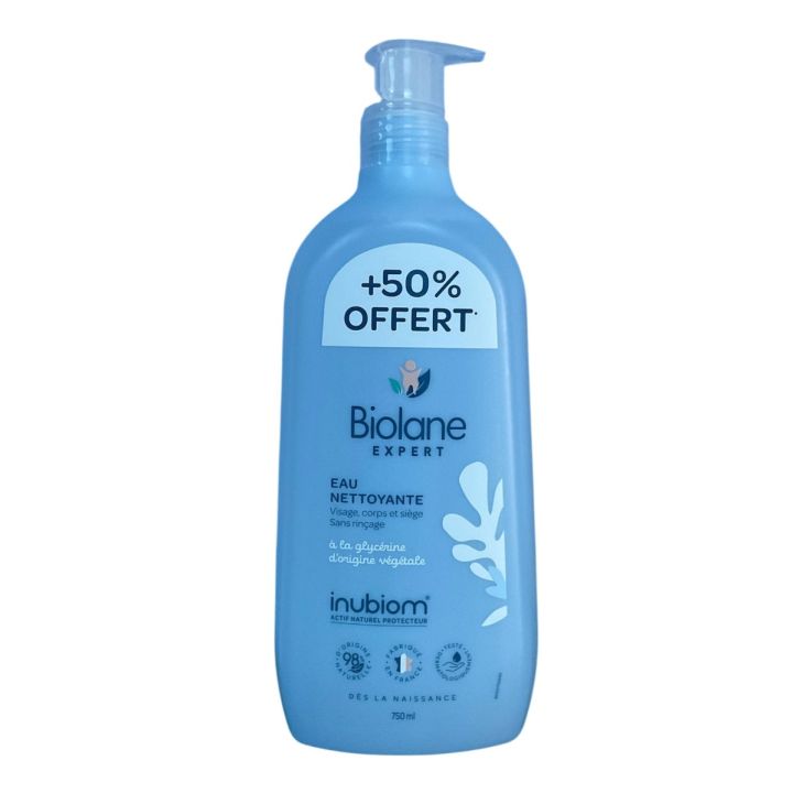 Eau nettoyante sans rin&ccedil;age Biolane - flacon-pompe de 750ml offre sp&eacute;ciale