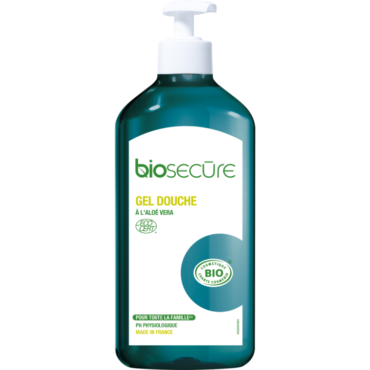 Gel douche &agrave; l'aloe vera bio Bio Secure - flacon pompe de 500ml