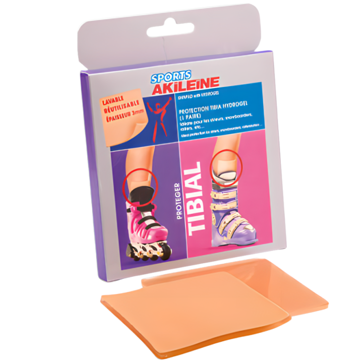 Protection tibia hydrogel sports akile&iuml;ne - 1 paire lavable et r&eacute;utilisable
