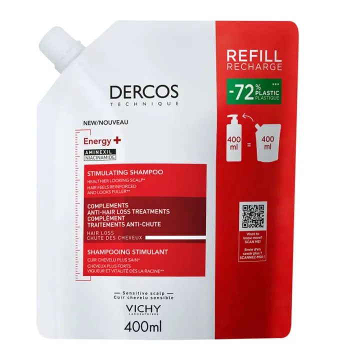 Dercos Energy+ shampooing stimulant anti-chute Vichy - &eacute;co-recharge de 400ml