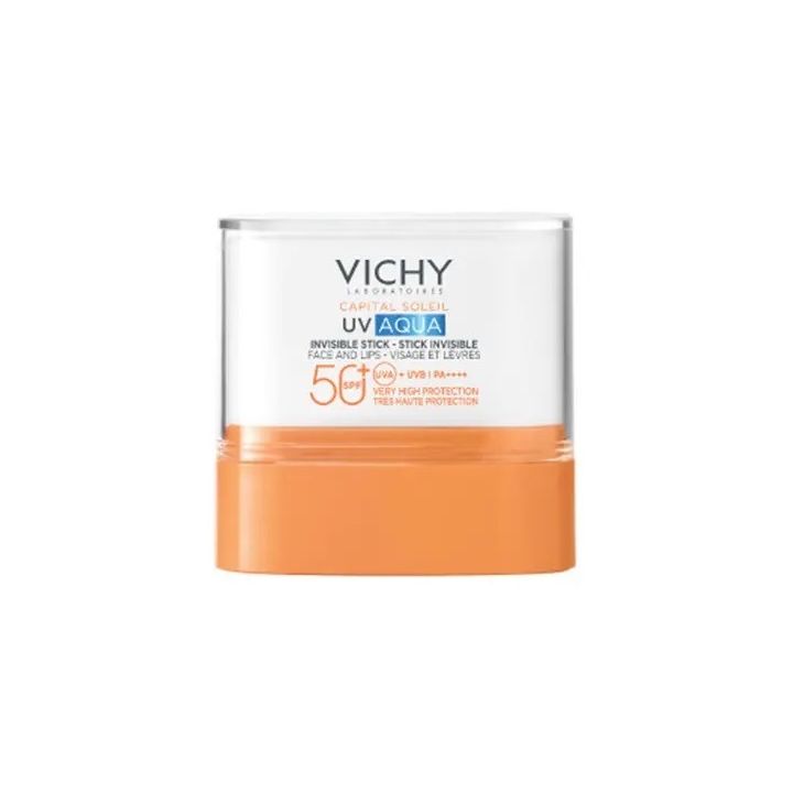 Capital Soleil UV aqua Stick invisible visage et l&egrave;vres SPF50+ Vichy - stick de 9g