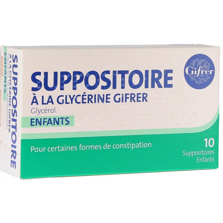 Suppositoire &agrave; la glyc&eacute;rine enfants Gifrer - bo&icirc;te de 10 suppositoires