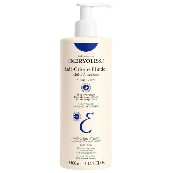 Lait-cr&egrave;me fluide+ multi-fonctions Embryolisse - flacon-pompe de 400 ml