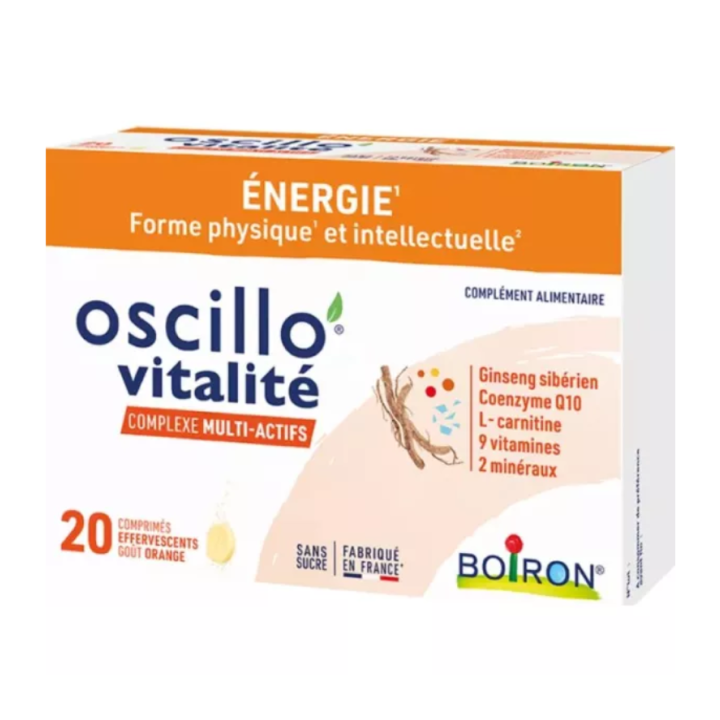 Oscillo vitalit&eacute; adultes 50+ &eacute;nergie Boiron - boite de 20 comprim&eacute;s 