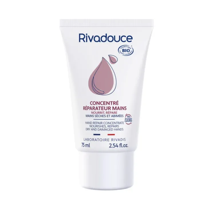 Concentr&eacute; r&eacute;parateur mains bio Rivadouce - tube de 75ml 
