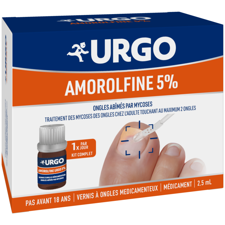 Amorolfine Urgo 5% vernis &agrave; ongles - flacon de 2,5ml