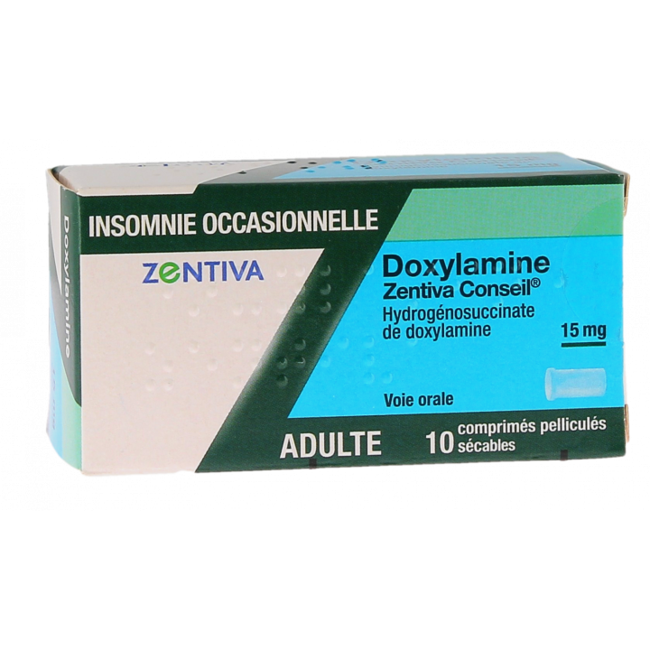 Doxylamine Zentiva 15 mg - bo&icirc;te de 10 comprim&eacute;s pellicul&eacute;s s&eacute;cables