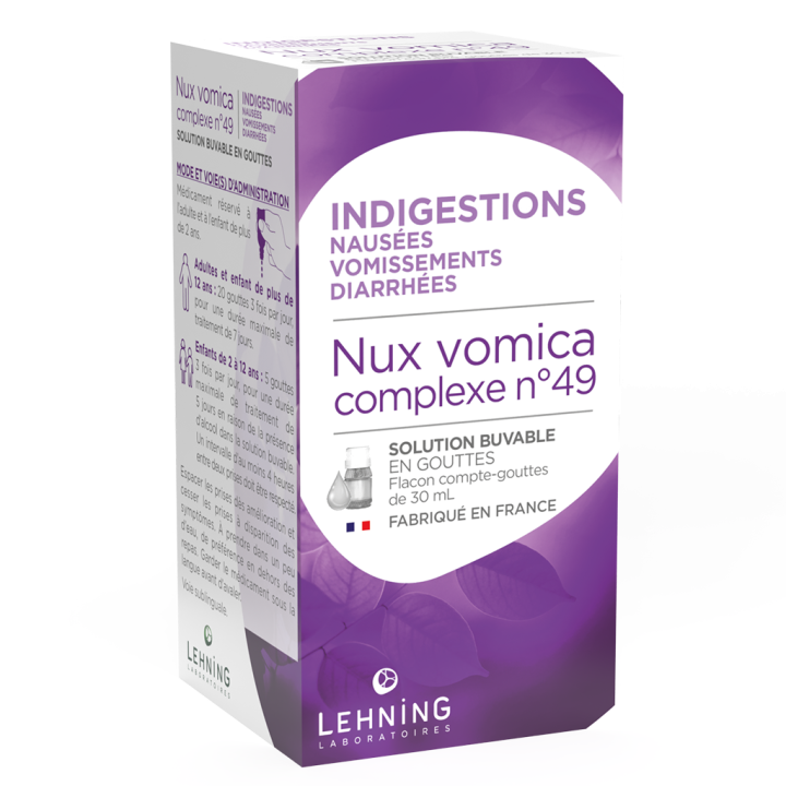 Nux Vomica complexe n&deg;49 Lehning - flacon compte-gouttes de 30ml