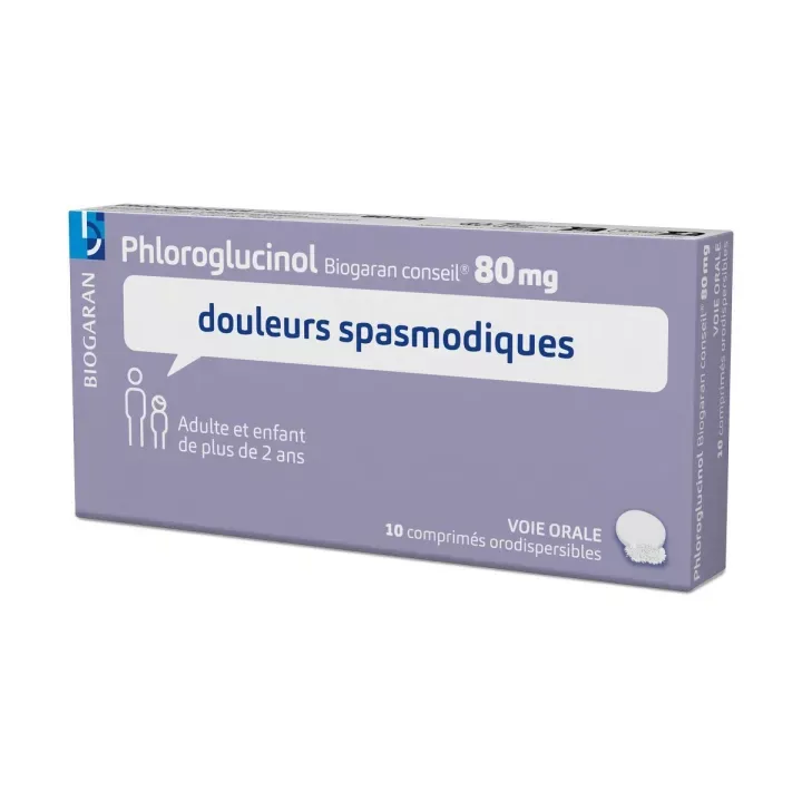 Phlorogluciol 80mg douleurs spasmodiques Biogaran - boite de 10 comprim&eacute;s