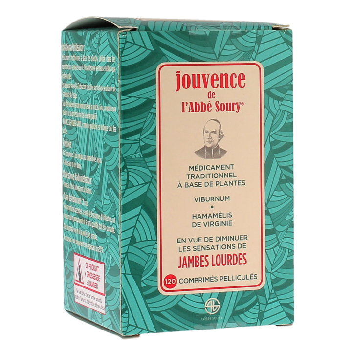 Jambes lourdes Jouvence de l'Abb&eacute; Soury - bo&icirc;te de 120 comprim&eacute;s pellicul&eacute;s