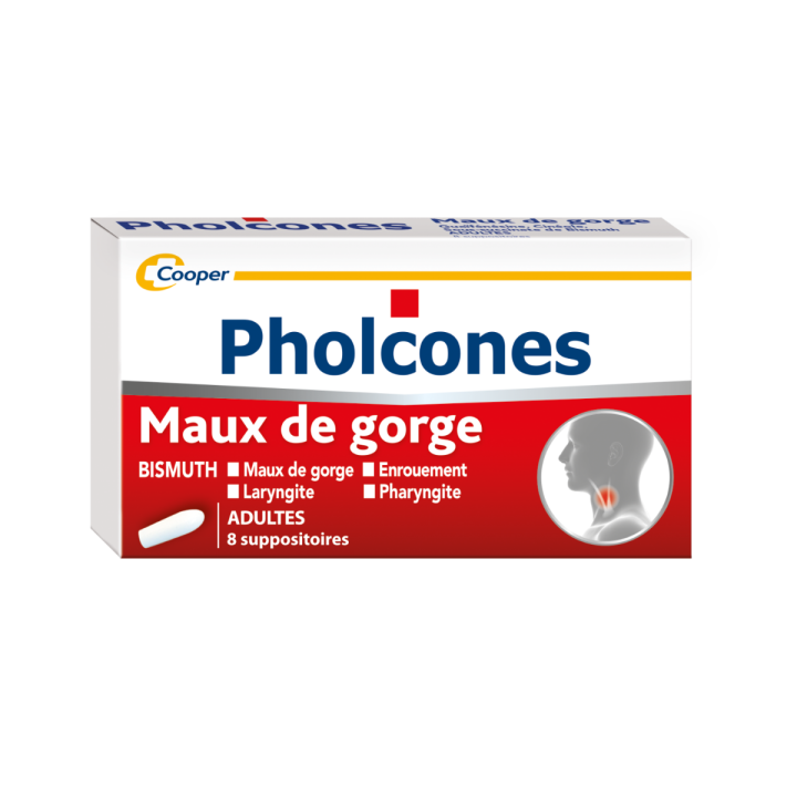 Pholcones Bismuth D&egrave;s 15 ans; Adultes suppositoire - bo&icirc;te de 8 suppositoires