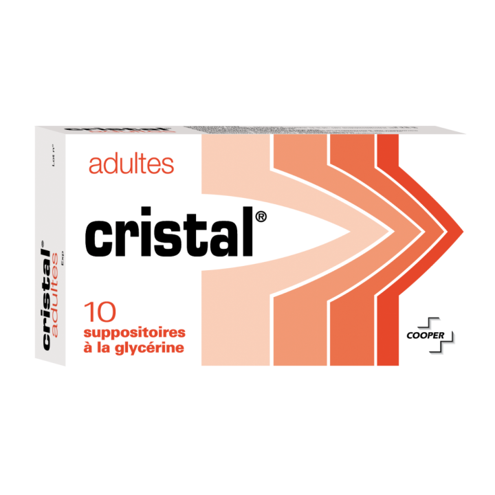 Cristal adultes suppositoires &agrave; la glyc&eacute;rine Cooper - boite de 10 suppositoires 
