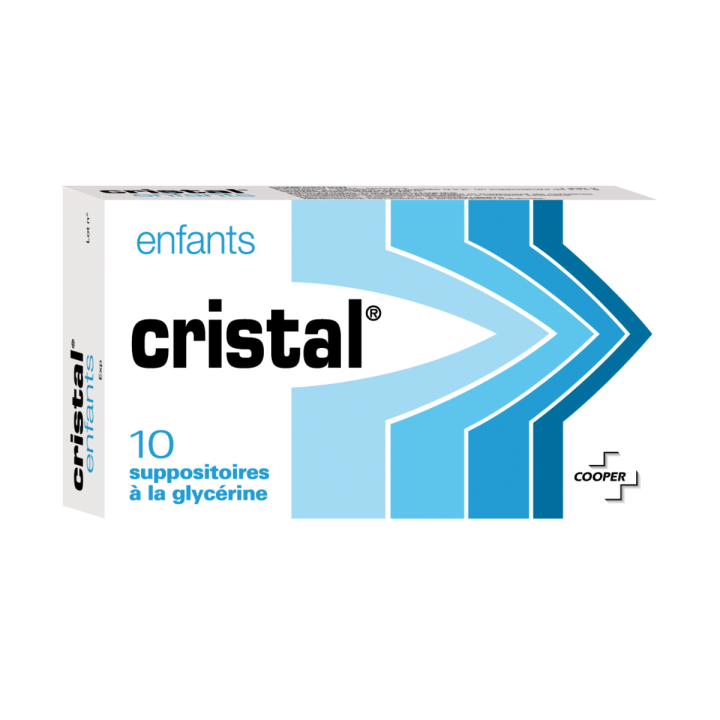 Cristal enfants suppositoires &agrave; la glyc&eacute;rine Cooper - boite de 10 suppositoires 