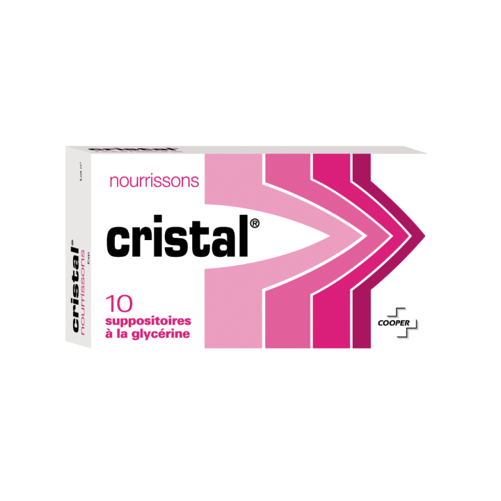 Cristal nourrissons suppositoires &agrave; la glyc&eacute;rine Cooper - boite de 10 suppositoires 