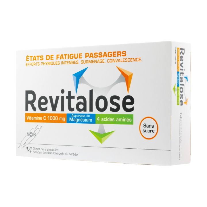 Revitalose sans sucre &eacute;tats de fatigue passager solution buvable - bo&icirc;te de 14 ampoules