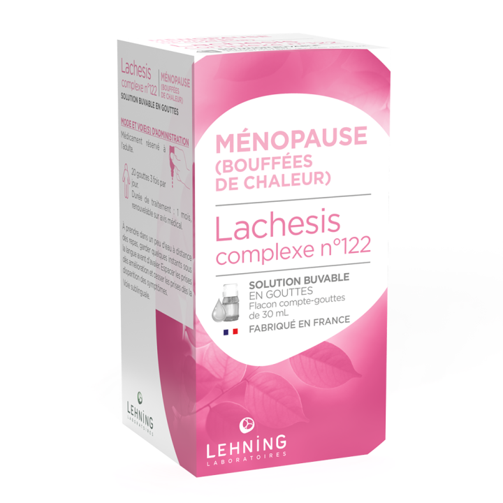Lachesis complexe n&deg;122 m&eacute;nopause Lehning - flacon compte-gouttes de 30ml