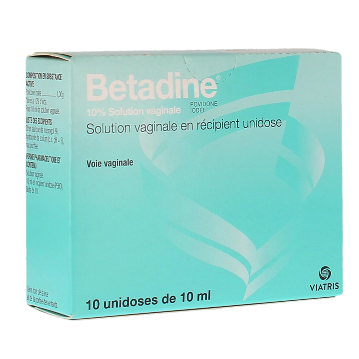 Betadine 10% solution vaginale en r&eacute;cipient unidose - 10 unidoses de 10ml